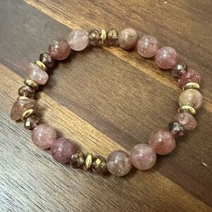 Strawberry Quartz Bracelet 6.5 inches